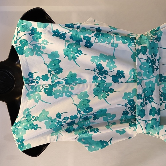 Women's aqua & white sleeveless dress by NINE WEST. Size 10. - Picture 6 of 11